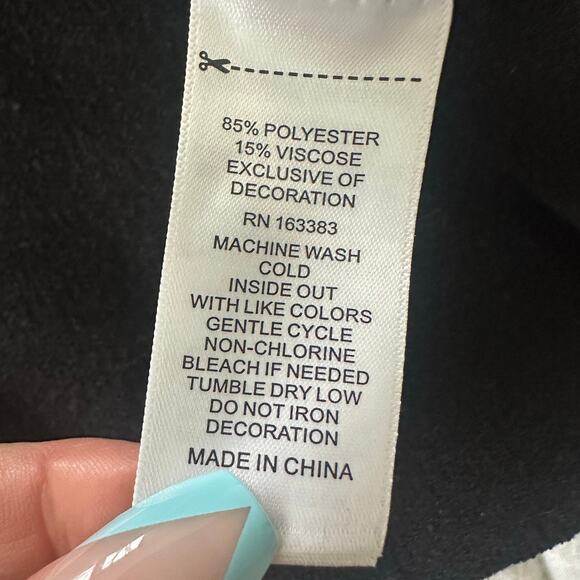 RIO & RIAN Jacket Womens XL Black White Trim Boxy Sweater Knit Preppy Classic - Picture 7 of 9